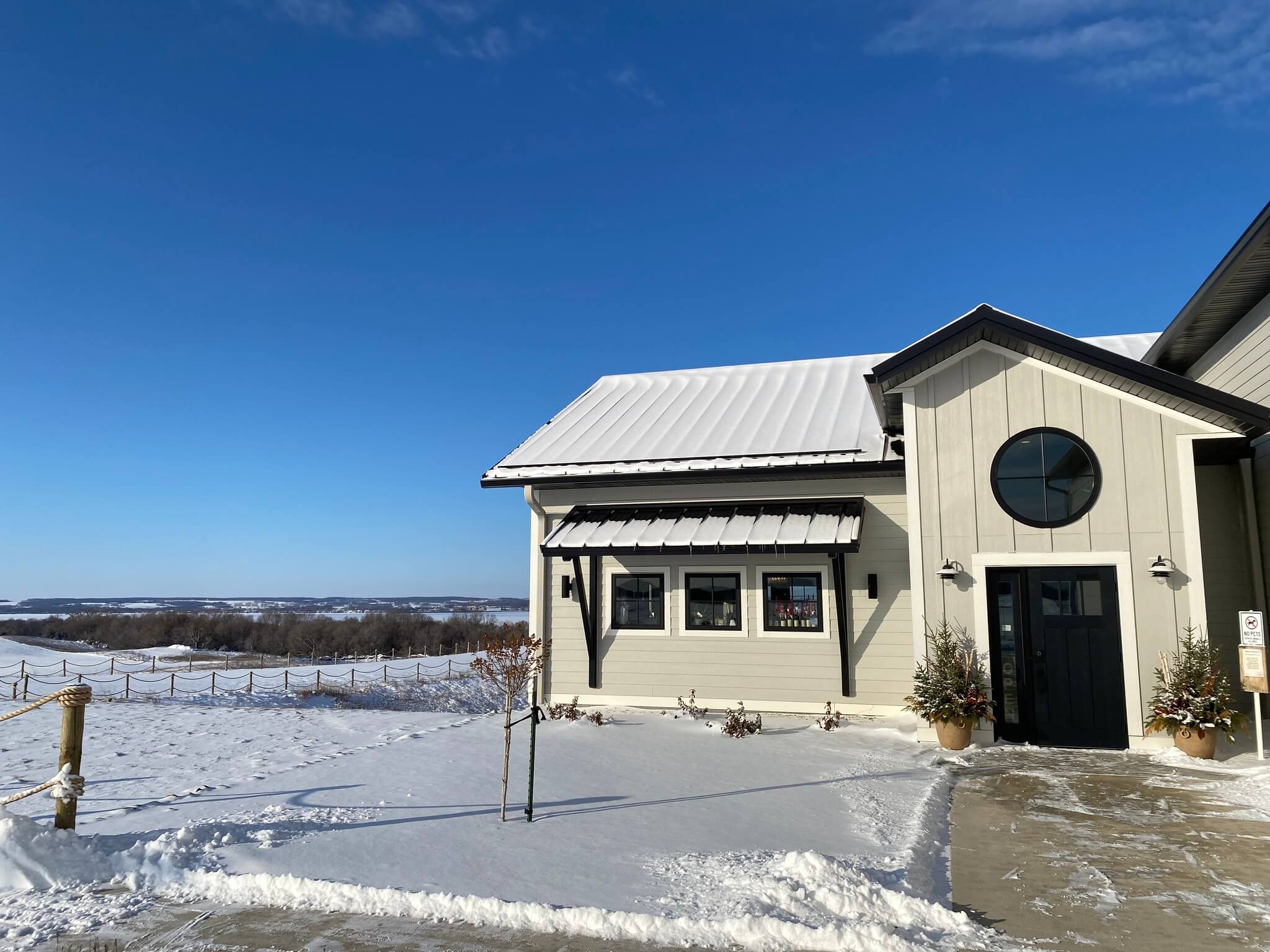 Rolling Forks Vineyards tasting room in winter