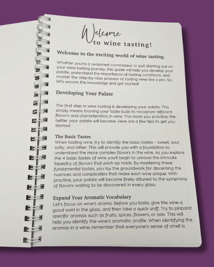 Wine Tasting and Discovery Guide Book