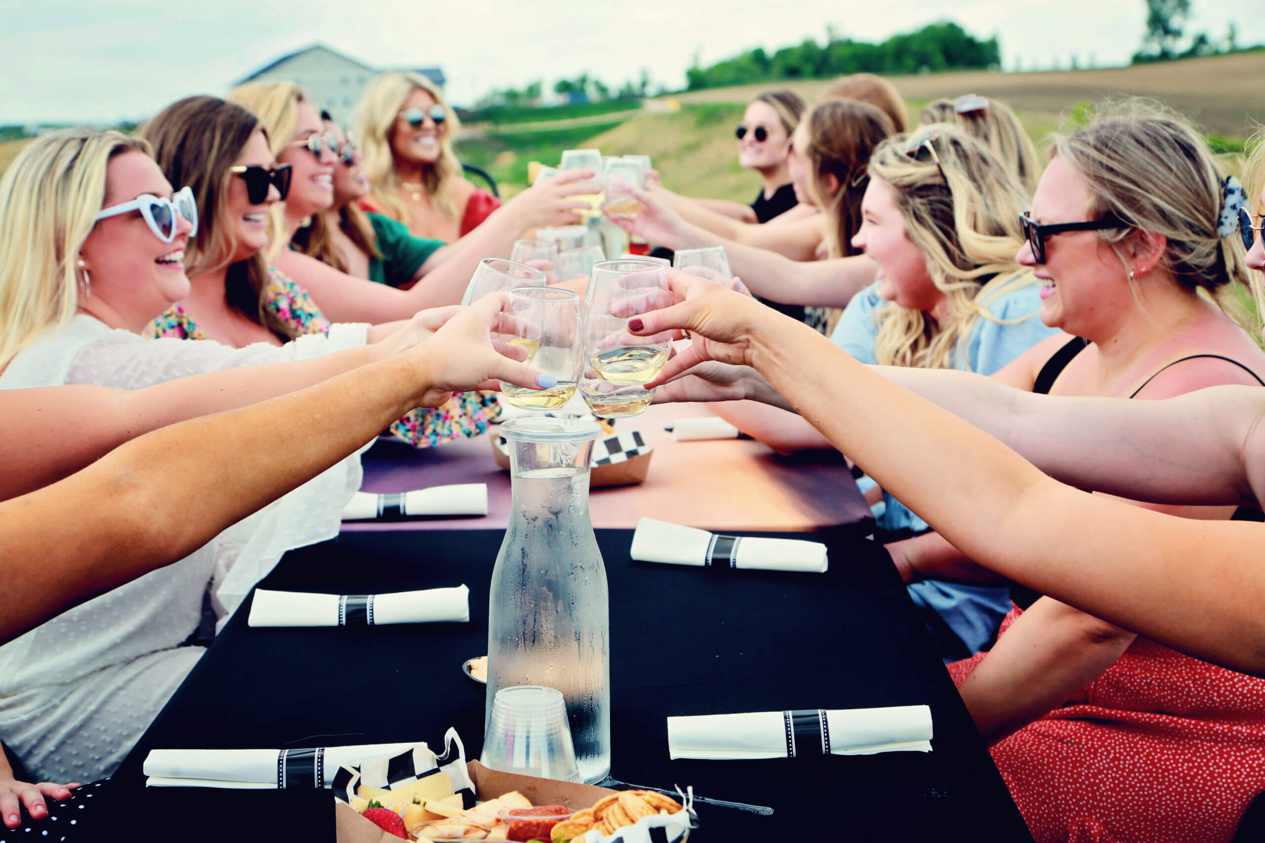 Winery customers enjoying wine at Rolling Forks Vineyards, Glenwood Minnesota
