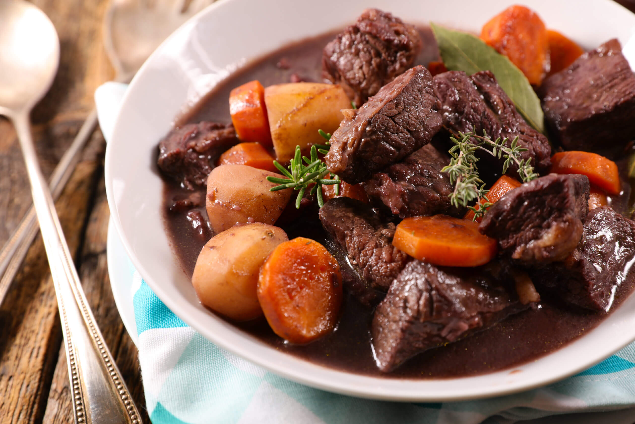 Cooking with wine using Rolling Forks Vineyards wines. Beef Stew with Red wine