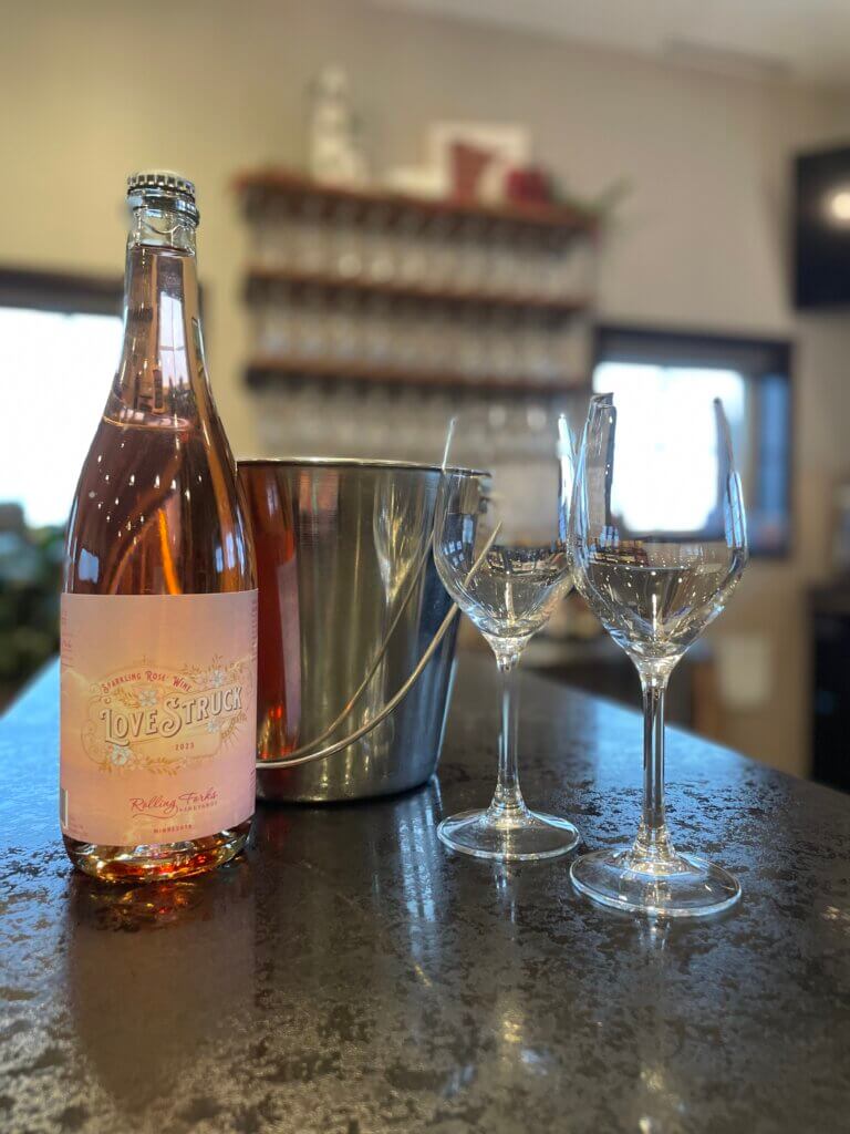 LoveStruck Sparkling Rosé Wine, Rolling Forks Vineyards, Minnesota Wine, Cold Climate Wine, Wine Club