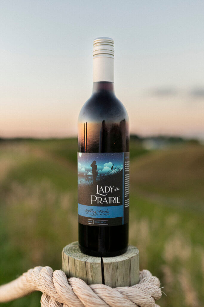 Lady of the Prairie Red Wine by Rolling Forks Vineyards with Scenic view, Glenwood Minnesota