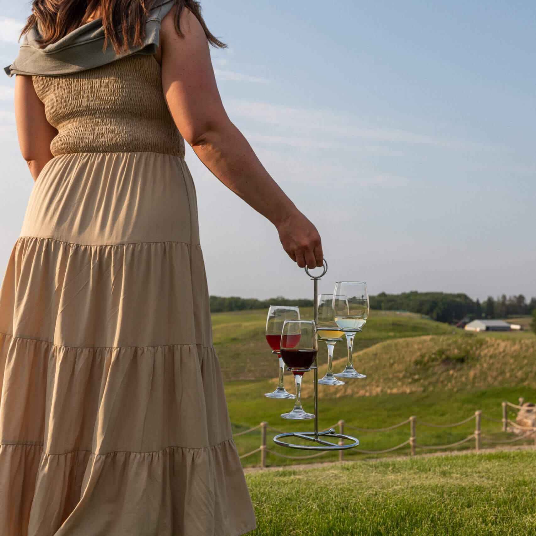 Woman visiting Winery, Rolling Forks Vineyards, Glensoow, Minnesota