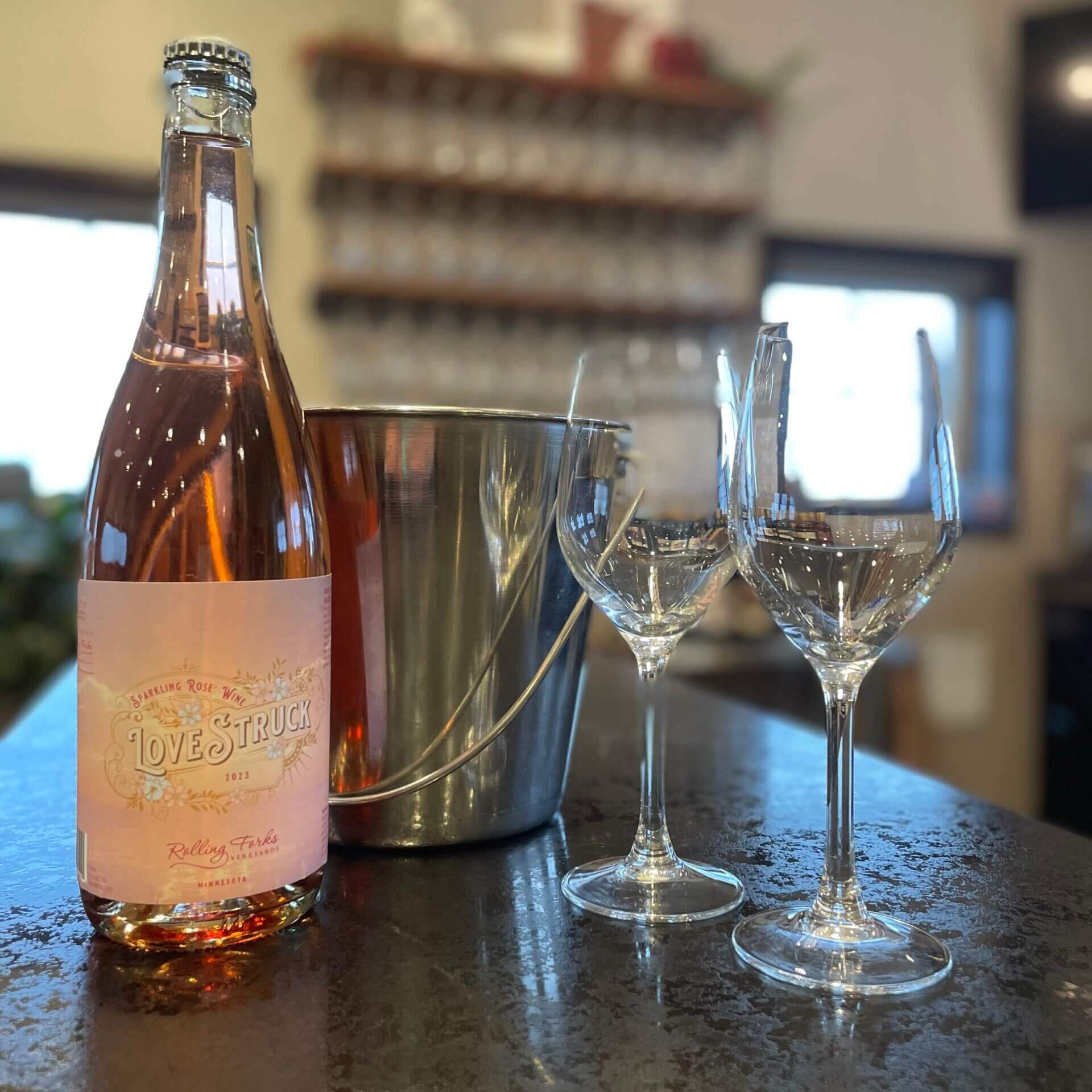 LoveStruck Sparkling Rosé Wine, Rolling Forks Vineyards, Minnesota Wine, Cold Climate Wine, Wine Club