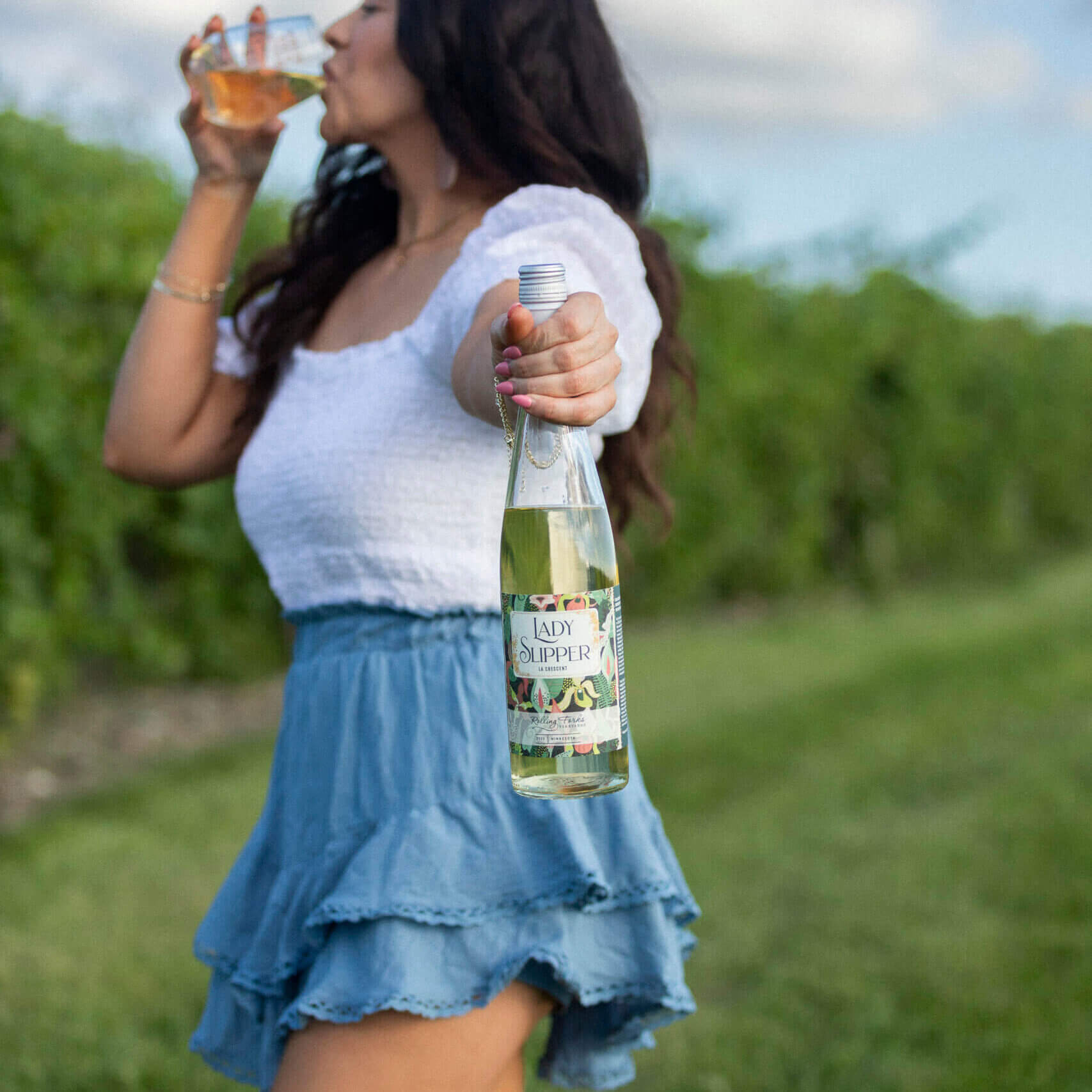 Lady Slipper White Wine at Rolling Forks Vineyards, Glenwood Minnesota