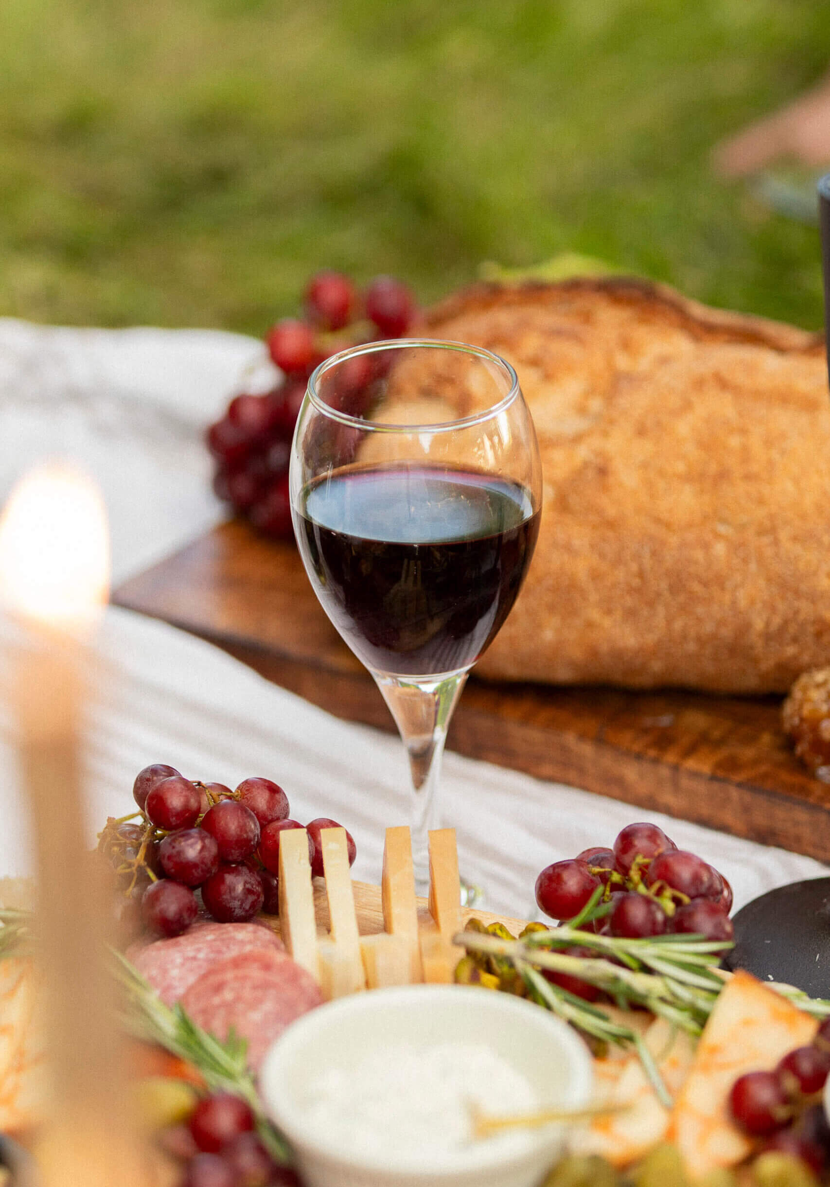 Glass of Red Wine, Vineyard Picnic, Rolling Forks Vineyards, Glenwood, Minnesota