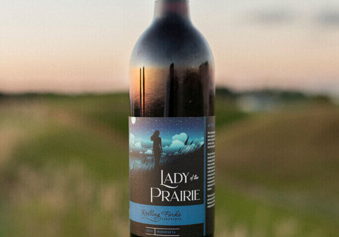 Lady of the Prairie Red Wine by Rolling Forks Vineyards with Scenic view, Glenwood Minnesota